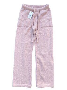 NWT Comfyluxe Plush Soft Lounge Pants Pink Fuzzy Wide Leg Pockets Lounge-L/XL